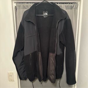 The North Face Black Gray Polartec Amyn Fleece Jacket Full-Length Zipper 2XL